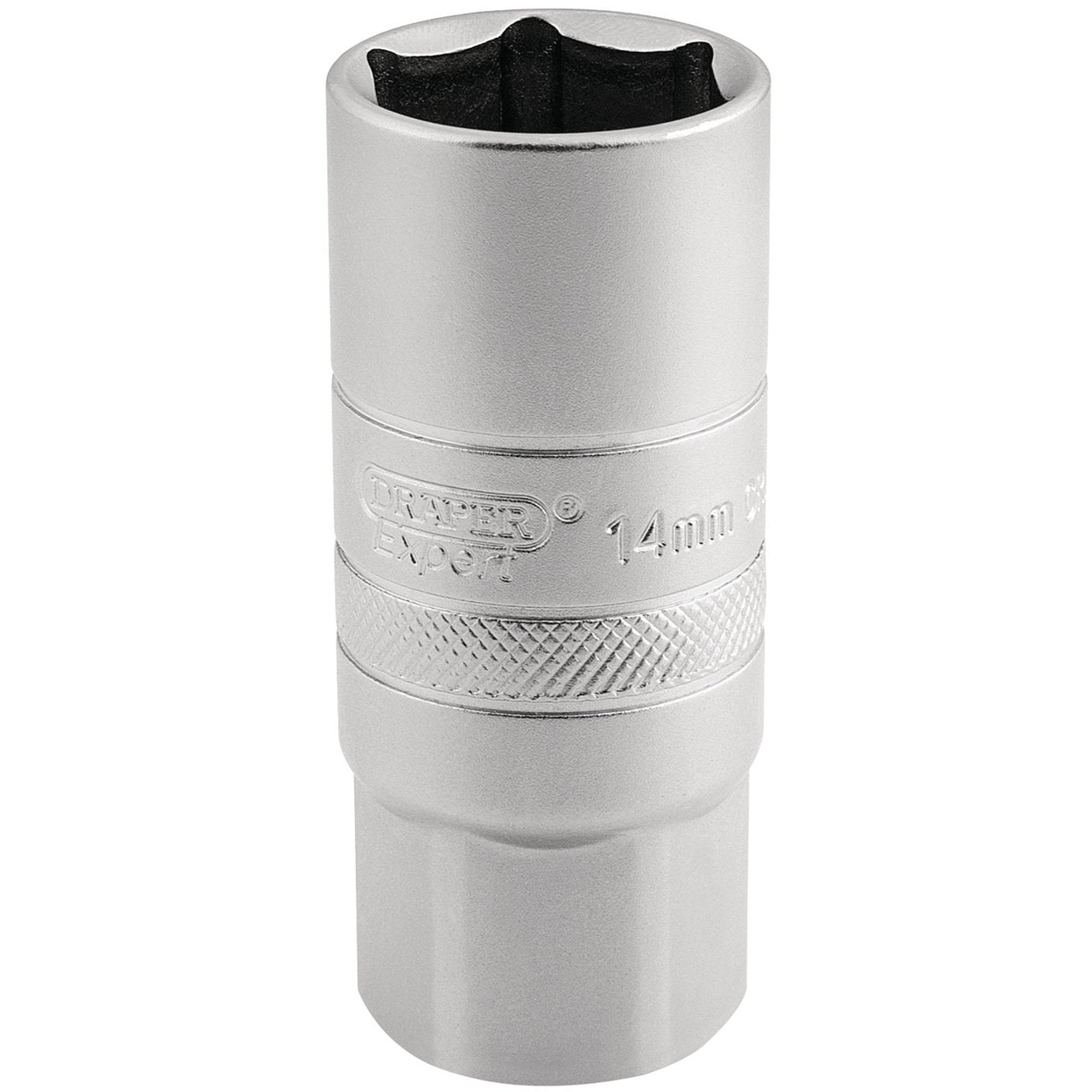 Draper 14mm Thread 6 Point Satin Chrome Spark Plug Socket, 1/2" Sq. Dr., 21mm - HT-PLUG/MS - Farming Parts