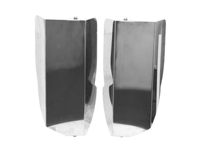 Two rectangular, reflective stainless steel mirrors with angled edges from the Sparex brand's Mirror Guard - Twin Manual are positioned side by side against a white background.