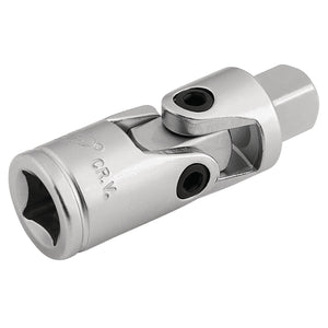 The Draper Satin Chrome Universal Joint, 3/8" Sq. Dr. - D76/MS is an ideal chrome vanadium steel adapter with a micro satin finish for connecting socket wrenches to angled fasteners.