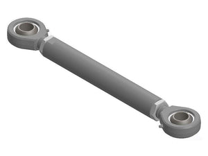 A 3D rendering of a metallic Track Rod/Drag Link Assembly, Sparex model S.167970, featuring rod ends at both ends, used for adjusting tension and length in mechanical applications.