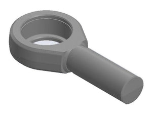 A 3D rendering of the Sparex Track Rod (Sparex Part Number: S.167971), measuring 129mm in length, and showcasing a grey cylindrical threaded shaft with a circular hole at the opposite end.