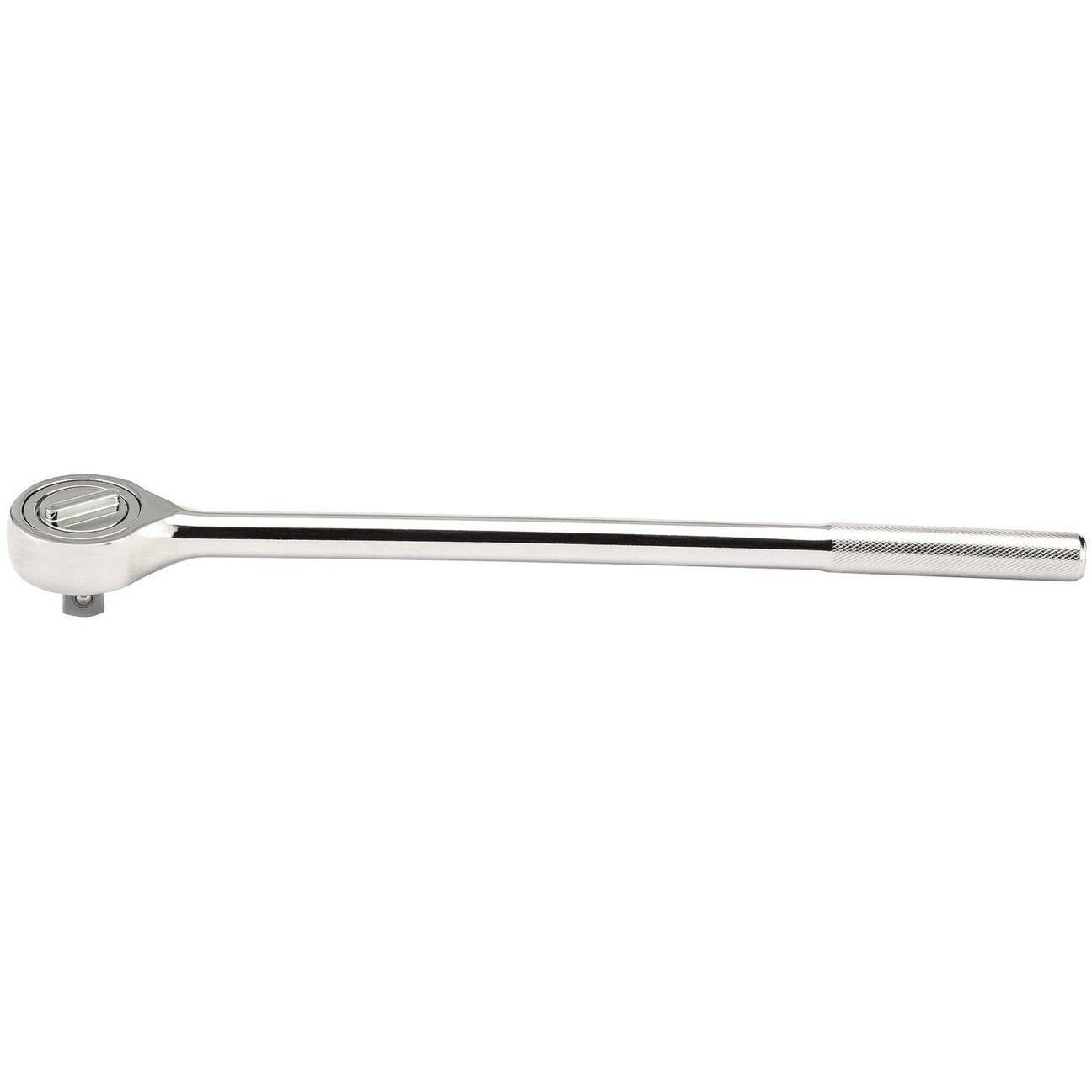 The Draper Roundhead Reversible Ratchet, 3/4" Sq. Dr. - T10A/B is a chrome vanadium steel wrench featuring a knurled handle grip and designed for socket attachment.