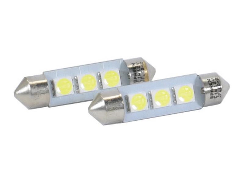 Light Bulb (LED) C5W, 12V, 1W, SV8.5-8 (Agripak 2 pcs.) | Sparex Part Number: S.168426