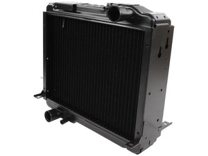 A black automotive radiator from Sparex, specifically the Radiator with Part Number S.168470, featuring a rectangular shape with multiple 50mm inlet and outlet ports.