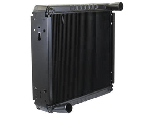 A rectangular-shaped radiator from Sparex, in black, featuring upper and lower inlet and outlet ports, identified as Sparex Part Number S.168475.