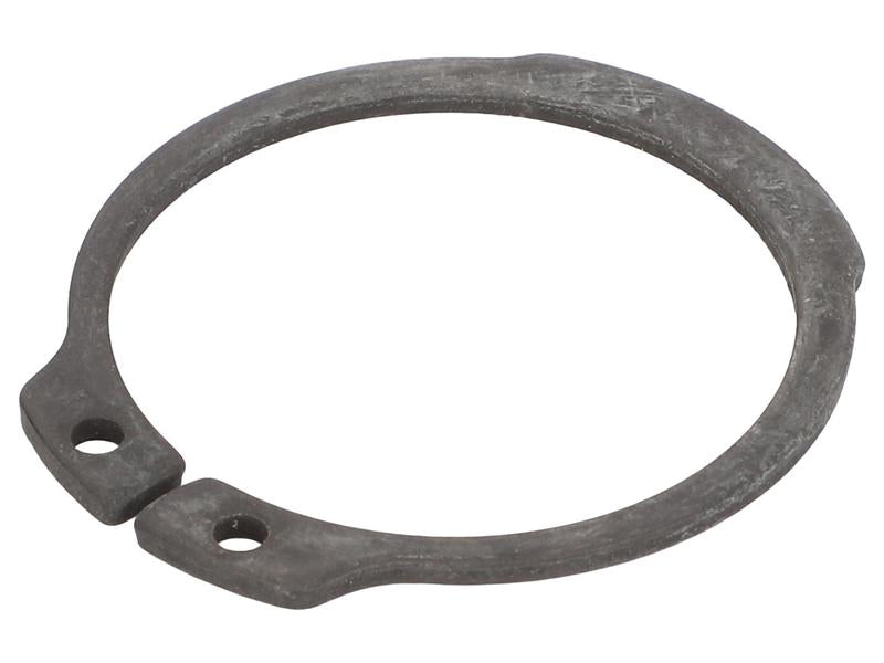 An external circlip, such as the External Circlip (DIN or Standard No.) from Sparex (Part Number: S.168906), features two small holes on its open ends and is commonly utilized in machinery to secure components on a shaft or in a bore.