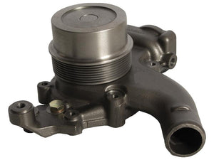 The Sparex Water Pump Assembly (Sparex Part No. S.168934) is a metal automotive component designed for the Fendt XYLON 520, featuring multiple mounting points and a cylindrical section with a multi-ribbed pulley on top.