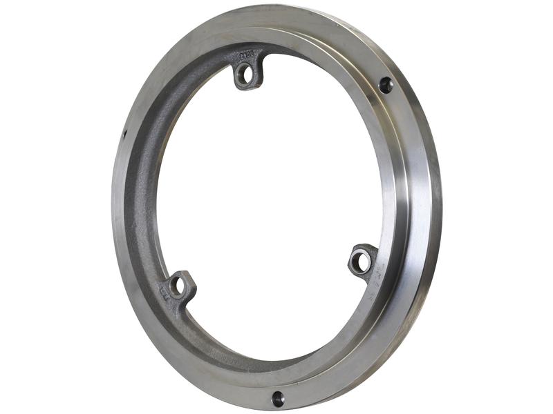 The Sparex Brake Piston (Part Number: S.168996) features a circular design with three evenly spaced mounting holes on the inner surface and two additional holes along the outer edge. It has an inner diameter of 270mm and an outer diameter of 355mm.