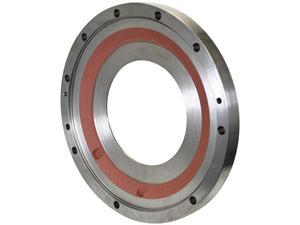 An Intermediate Brake Disc with a circular design, featuring a Sparex red inner ring and multiple bolt holes around the perimeter. Its precise thickness and specific OD of 445mm make it an ideal component for various applications. (Sparex Part Number: S.169022)