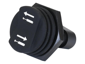 A Push Button Switch by Sparex (Part Number: S.169985), featuring a black control knob with two arrows and two lever icons indicating direction settings, mounted on a hexagonal base.