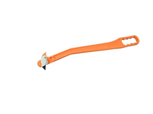 The Agriknife 760mm, by Sparex (Part Number: S.170021), is an orange-handled roofing tool that features a precision-crafted cutting blade and hammer head on one end.