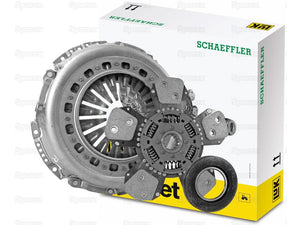 A Sparex Clutch Kit with Bearings (Sparex Part Number: S.170053), featuring a LUK Cover, pressure plate, clutch disc, and release bearing, is displayed in front of a Schaeffler-branded box.