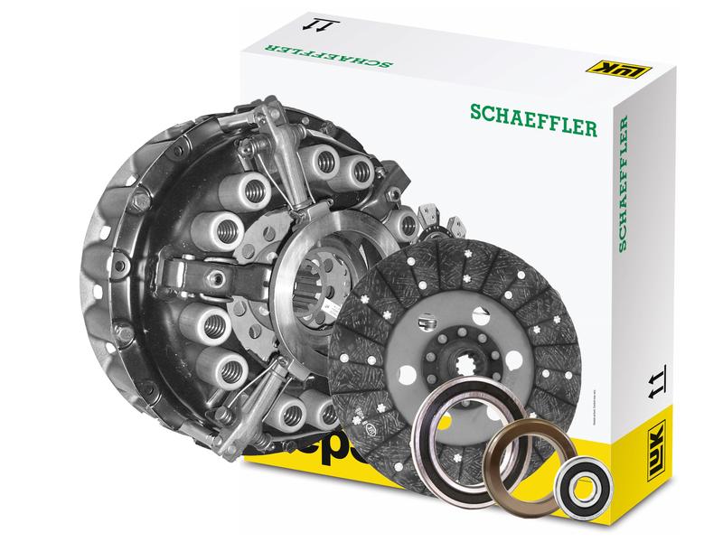 A Sparex Clutch Kit with Bearings (Sparex Part Number: S.170055), featuring a 280mm disc size pressure plate, an organic loose clutch disc, and bearings, displayed in front of branded Schaeffler packaging.