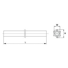 Rilsan Coated PTO Star Tube 1.4M S4GA 51x37 MM Profile - Sparex Part S.170177