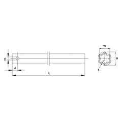 Walterscheid PTO Tube Star Profile Heavy-Duty 1.4M S6 Shaft - Sparex Part S.170181