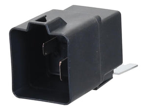 A close-up view of a black, rectangular 12V Relay (Sparex Part No. S.170306) with metal prongs, compatible with Massey Ferguson tractors and available from Sparex.