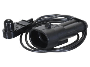 The Sparex Temperature Sensor (Part Number: S.170321) features a black plastic sensor with an attached cable and a separate mounting component, alongside a reliable 12V latching switch for dependable operation.