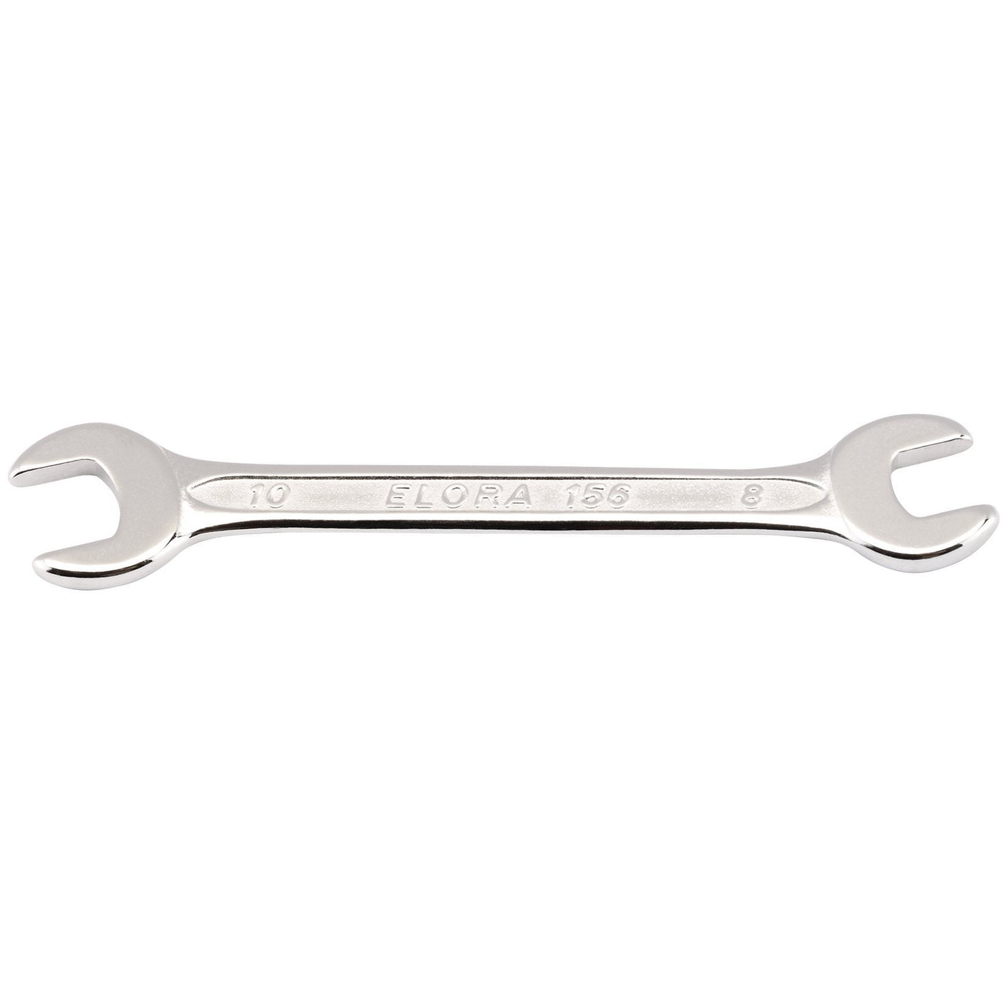 A double open-end wrench with "Draper Elora 156-12x13" inscribed on the handle, made from durable chrome vanadium steel, featuring one 12mm end and one 13mm end. Ideal for limited space applications, it also offers excellent corrosion protection.