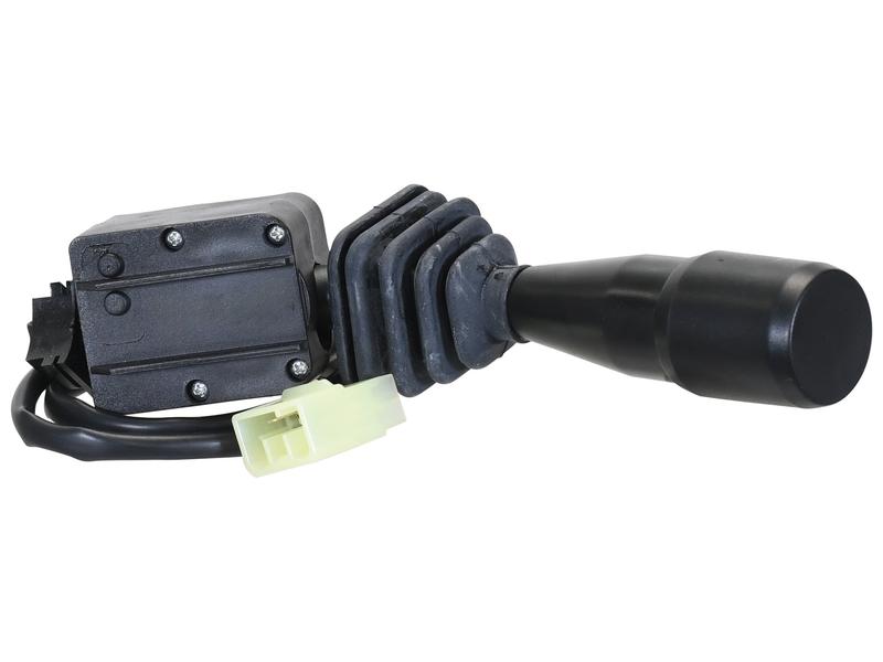 A Forward/reverse lever Switch (Sparex Part Number: S.170350) by Sparex, is a black and green electronic component with a connector and flexible joint, likely part of a machine or vehicle assembly.