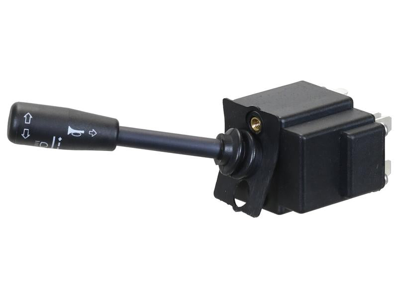 The Sparex Forward/Reverse Lever Switch (Part Number: S.170355) is a black switch lever designed for controlling turn signals in vehicles, featuring a 12V turn signal function and multiple connector pins.