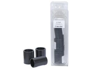 A packaged set of Top and Lower Link Conversion Bushes Heavy Duty (Cat. 3 to 2) from Sparex, containing three black cylindrical plastic pipes with one inside the packaging. The label on the packaging features text and a barcode.