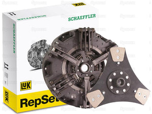 Image of a Sparex Clutch Kit without Bearings, Sparex Part Number S.170649, displayed in front of its packaging box labeled with "Schaeffler" and the product branding. This clutch kit, classified under tariff code 8708939090, ensures top performance for your vehicle.