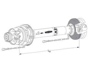 Walterscheid PTO Shaft - EUCV Wide Angle - One End, (Lz) Length: 1410mm, 1 3/8'' x 6 Spline 80° W.A. Auto Lock to 1 3/8'' x 6 Spline Clamp Bolt Yoke [BRANDSAVE] | S.171076 - Product Image 3