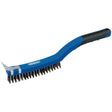 Draper 3 Row Carbon Steel Wire Scratch Brush With Scraper, 350mm - WBSC14 - Farming Parts
