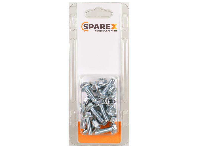 Sparex Agripak 10 pcs. Serated Flange Bolt M6x20mm | S.172336 - Product Image 1