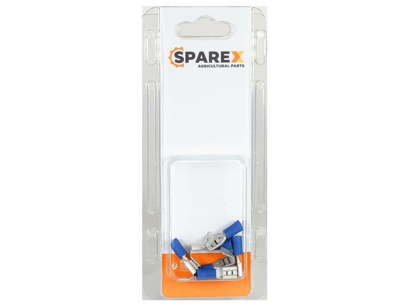 Sparex Agripak 6 pcs. Pre Insulated Spade Terminal Female Spade with Male Branch, 6.3mm, Blue | S.172954 - Product Image 1