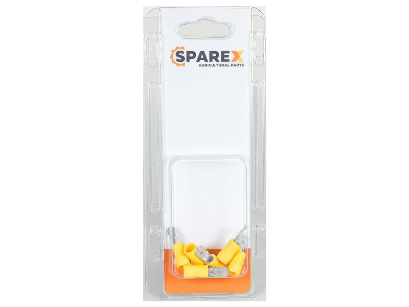 Sparex Agripak 6 pcs. Pre Insulated Spade Terminal Male, 6.3mm, Yellow | S.172963 - Product Image 1