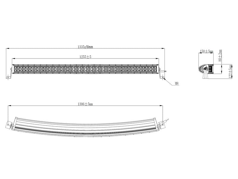 Sparex LED Work Light Bar, 1335mm, 50000 Lumens Raw, 12V | S.173373 - Product Image 2