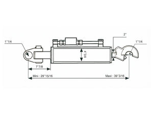 Sparex Hydraulic Top Link (Cat.3/3 (Ø32/32mm)) Knuckle and Q.R CBM Hook, Cylinder Bore: 120mm, Min. Length : 760mm. | S.173635 - Product Image 2