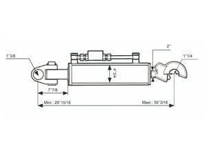 Sparex Hydraulic Top Link (Cat.35mm/3 (Ø35/32mm)) Knuckle and Q.R CBM Hook, Cylinder Bore: 120mm, Min. Length : 760mm. | S.173636 - Product Image 2