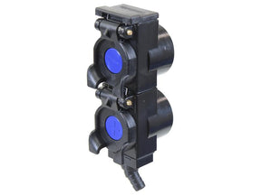 Sparex TARV Oil Collection System Double unit 55mm spacing, with Blue +- Indicators, 45 Degrees | S.174502 - Product Image 1