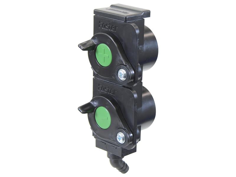 Sparex TARV Oil Collection System Double unit 55mm spacing, with Green +- Indicators, 45 Degrees | S.174504 - Product Image 1