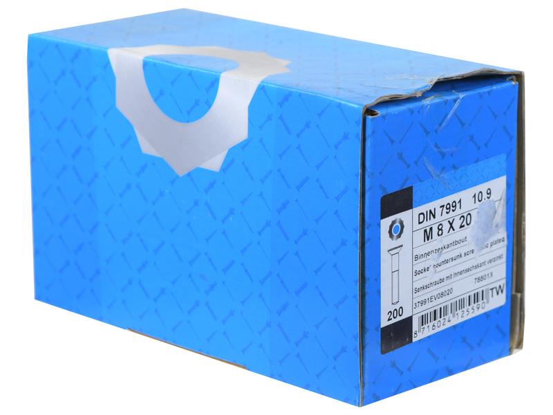 Sparex Metric Countersunk Hexagon Socket Screw, M8x20mm (DIN 7991) | S.174680 - Product Image 2