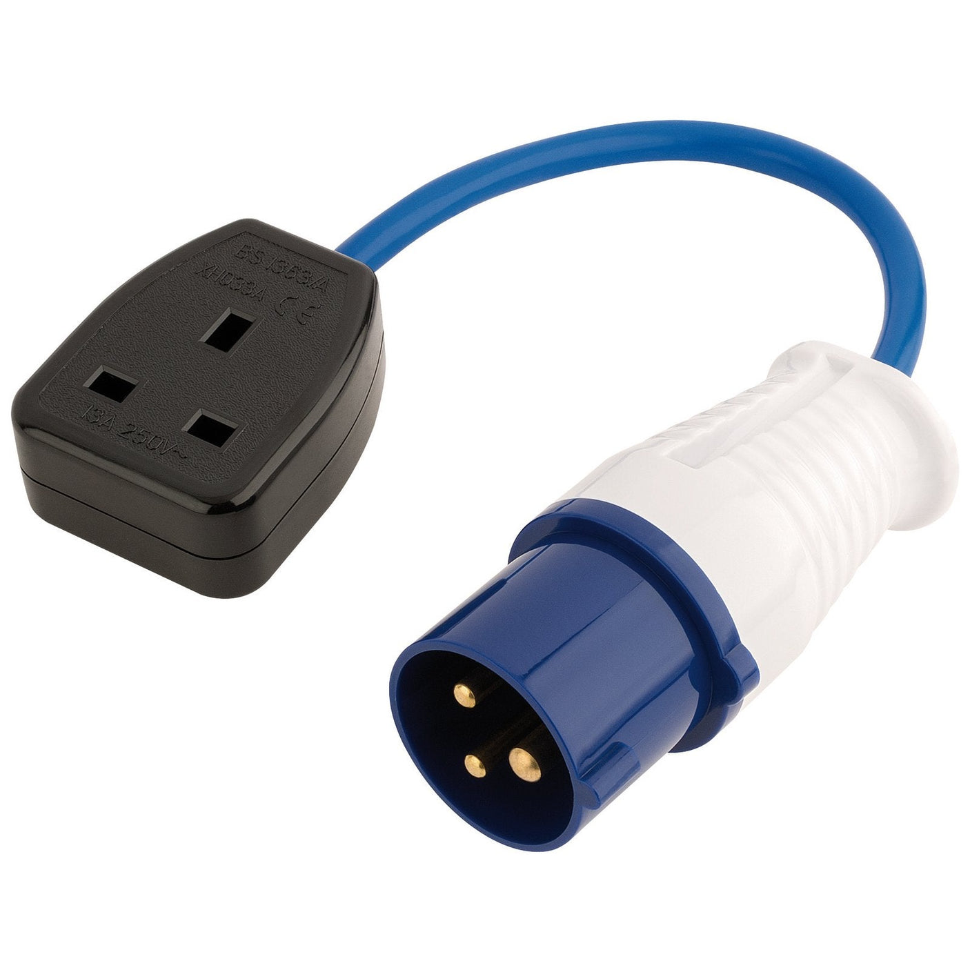 Draper 230V Adaptor Lead With 16A Plug To 13A Socket - 240VFL1 - Farming Parts