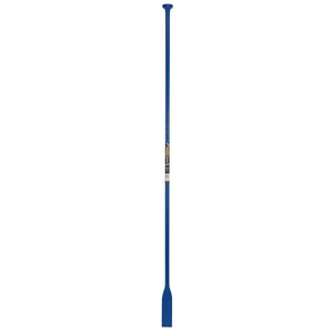 A long, blue Draper Chisel Point Fencing Bar, 1.8M - ASDFB featuring a wide, flat bottom and a round handle at the top crafted from high carbon steel.