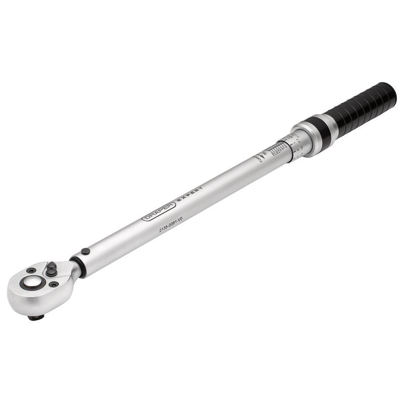 Draper Expert Ratchet Torque Wrench, 1/2" Sq. Dr., 40-200Nm