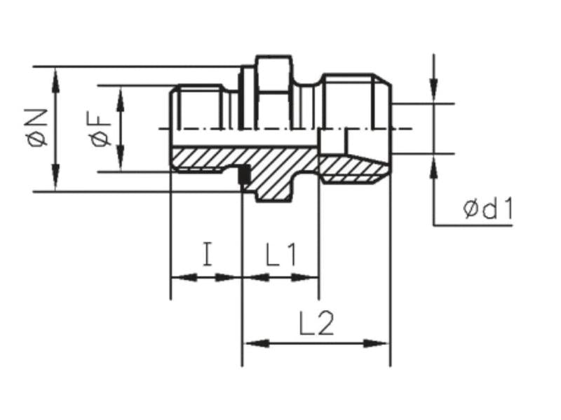 Sparex BSP Stud Coupling 1/2'' BSP Male with Rubber Seal x 12L Male | S.177827 - Product Image 4