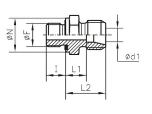 Sparex BSP Stud Coupling 1/2'' BSP Male with Rubber Seal x 14S Male | S.177844 - Product Image 4