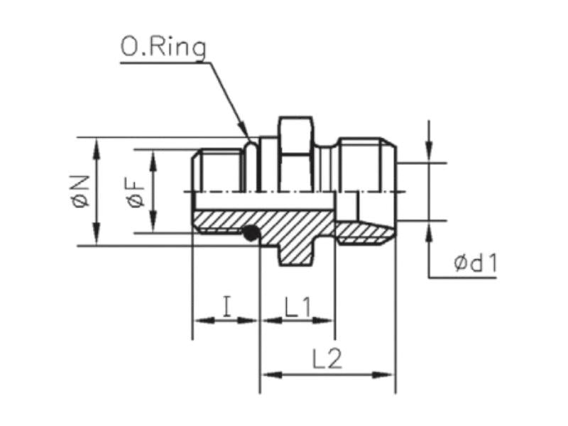 Sparex UNF Stud Coupling 9/16'' UNF Male with O-Ring x 12L Male | S.177852 - Product Image 4