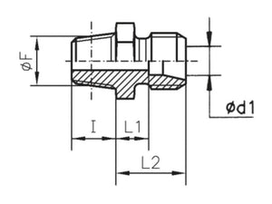 Sparex NPT Stud Coupling 1/2'' NPT Male with Taper Thread x 15L Male | S.177857 - Product Image 4