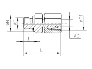 Sparex Metric Stud Coupling M33 x 2.00 Male with Rubber Seal x 28L Female | S.177865 - Product Image 4