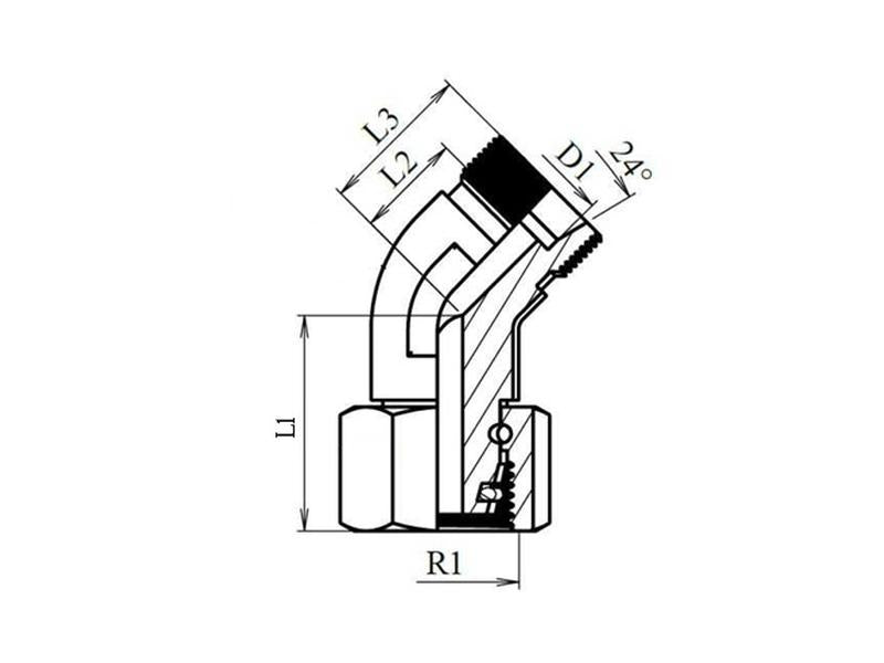 Sparex Metric 45° Male | Female Coupling 8L | S.178185 - Product Image 4
