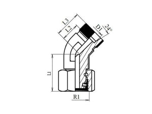 Sparex Metric 45° Male | Female Coupling 8L | S.178185 - Product Image 4