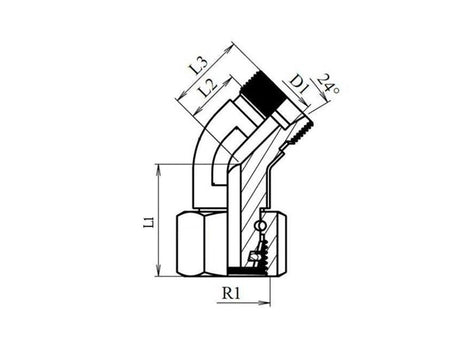 Sparex Metric 45° Male | Female Coupling 10L | S.178186 - Product Image 4