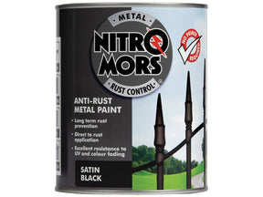 Nitromors Satin Anti-Rust Paint Black 750ml | S.178390 - Product Image 1