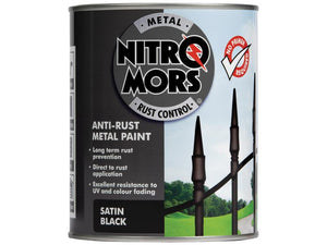 Nitromors Satin Anti-Rust Paint Black 750ml | S.178390 - Product Image 1